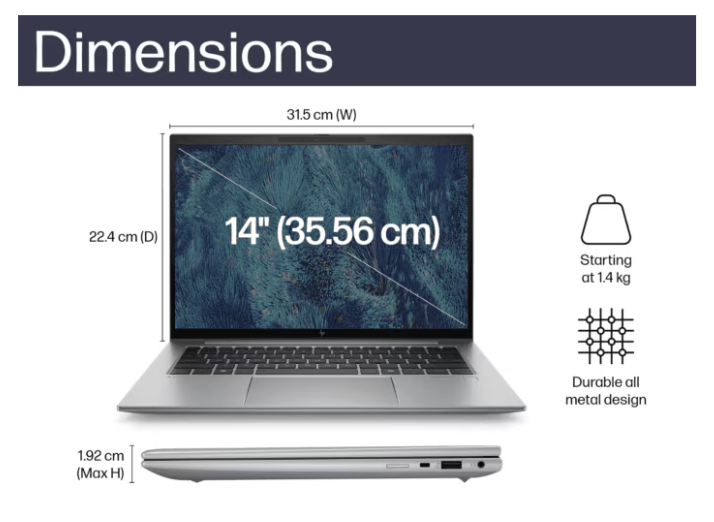 HP Zbook Firefly G11 U5 12th Gen 16GB Laptop